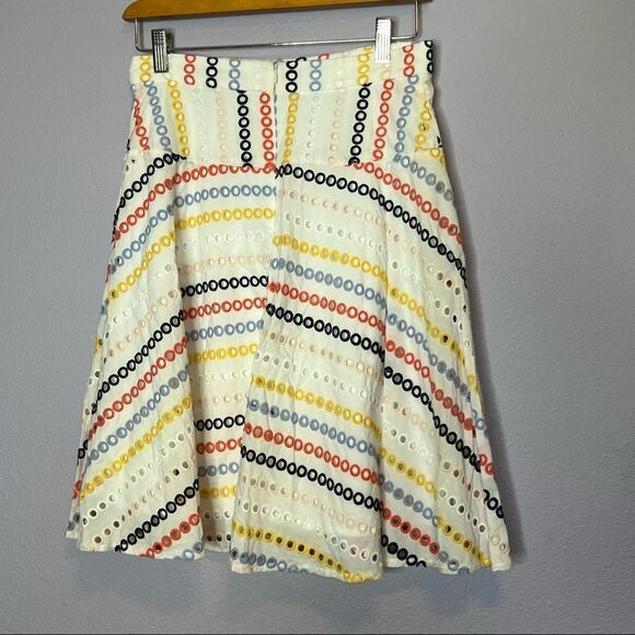 Eva Franco Colorful Eyelet Skirt women's size 4 Petite - Picture 16 of 16
